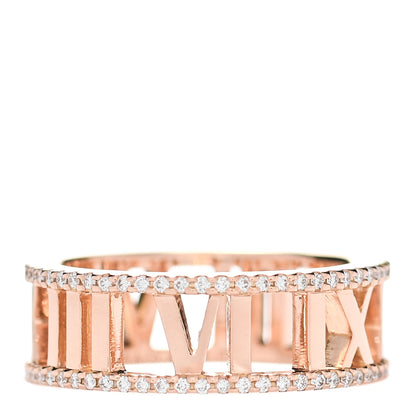 Tiffany 18K Rose Gold Diamond Atlas Open Pave Ring 50 5.5 1 of 5
