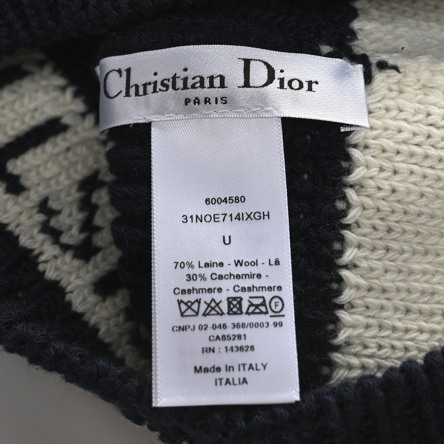 Wool Cashmere Star Beanie Blue Marine