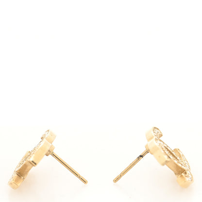 Chanel Crystal CC Earrings Gold 3 of 4