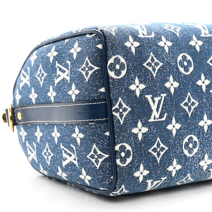 Louis Vuitton Monogram Jacquard Denim Speedy Bandouliere 25 Bleu 8 of 10