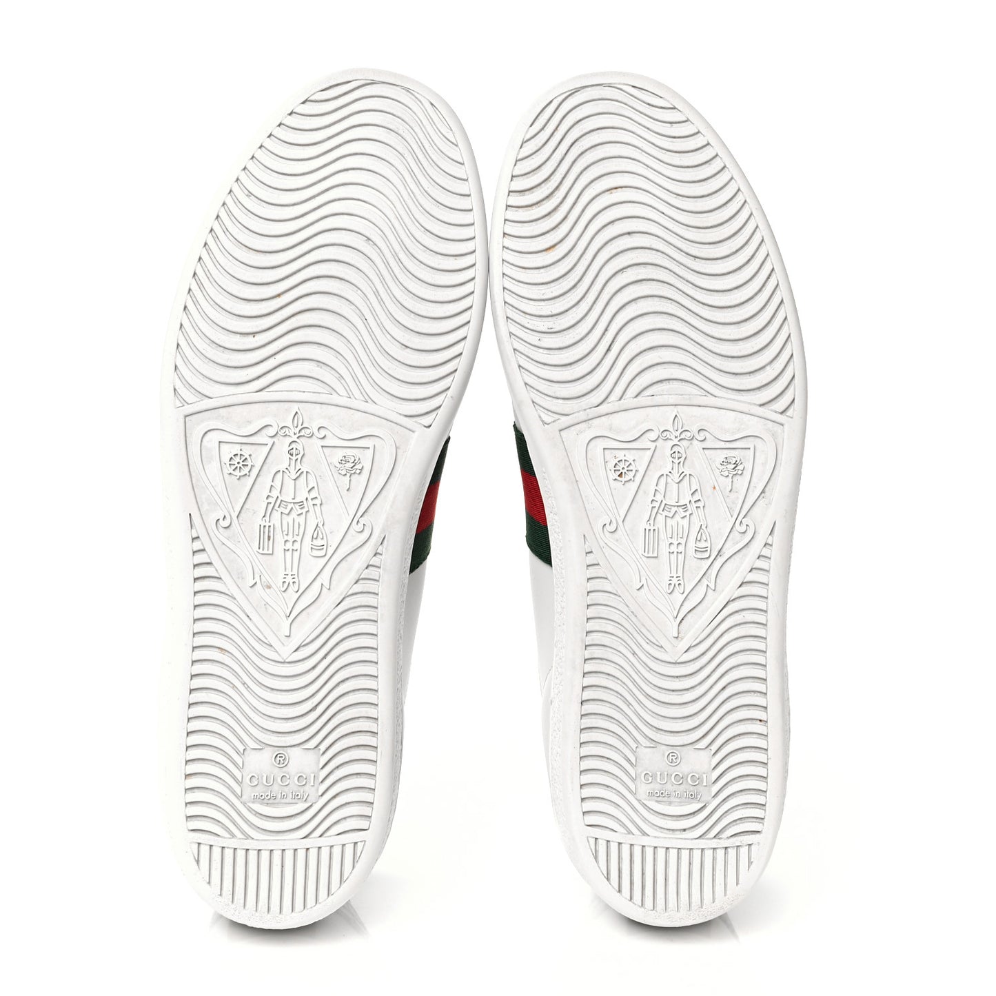 Calfskin Crocodile Web Womens Ace Sneakers 39.5 White Green