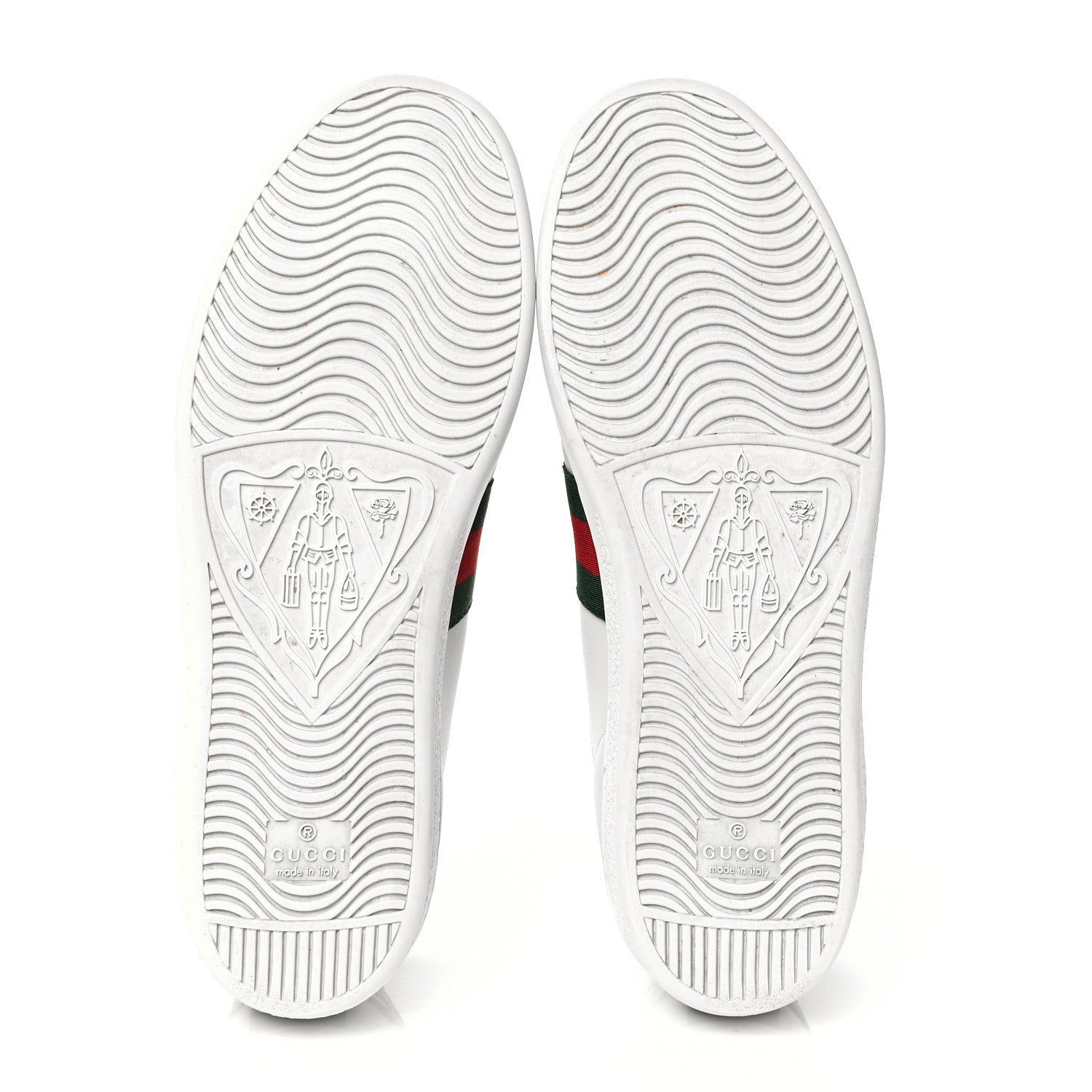 Gucci Calfskin Crocodile Web Womens Ace Sneakers 39.5 White Green 5 of 10