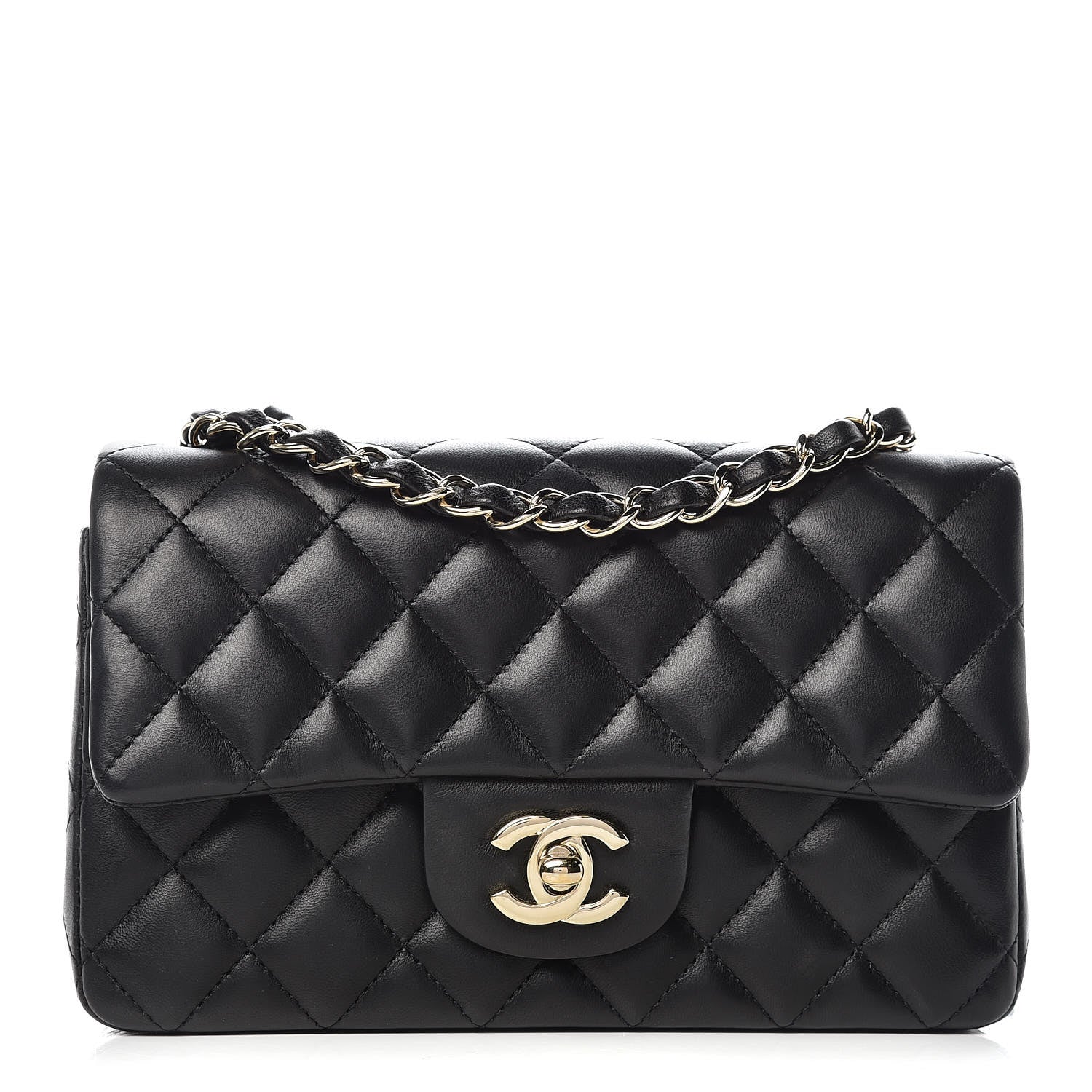 Chanel Lambskin Quilted Mini Rectangular Flap Black 1 of 10