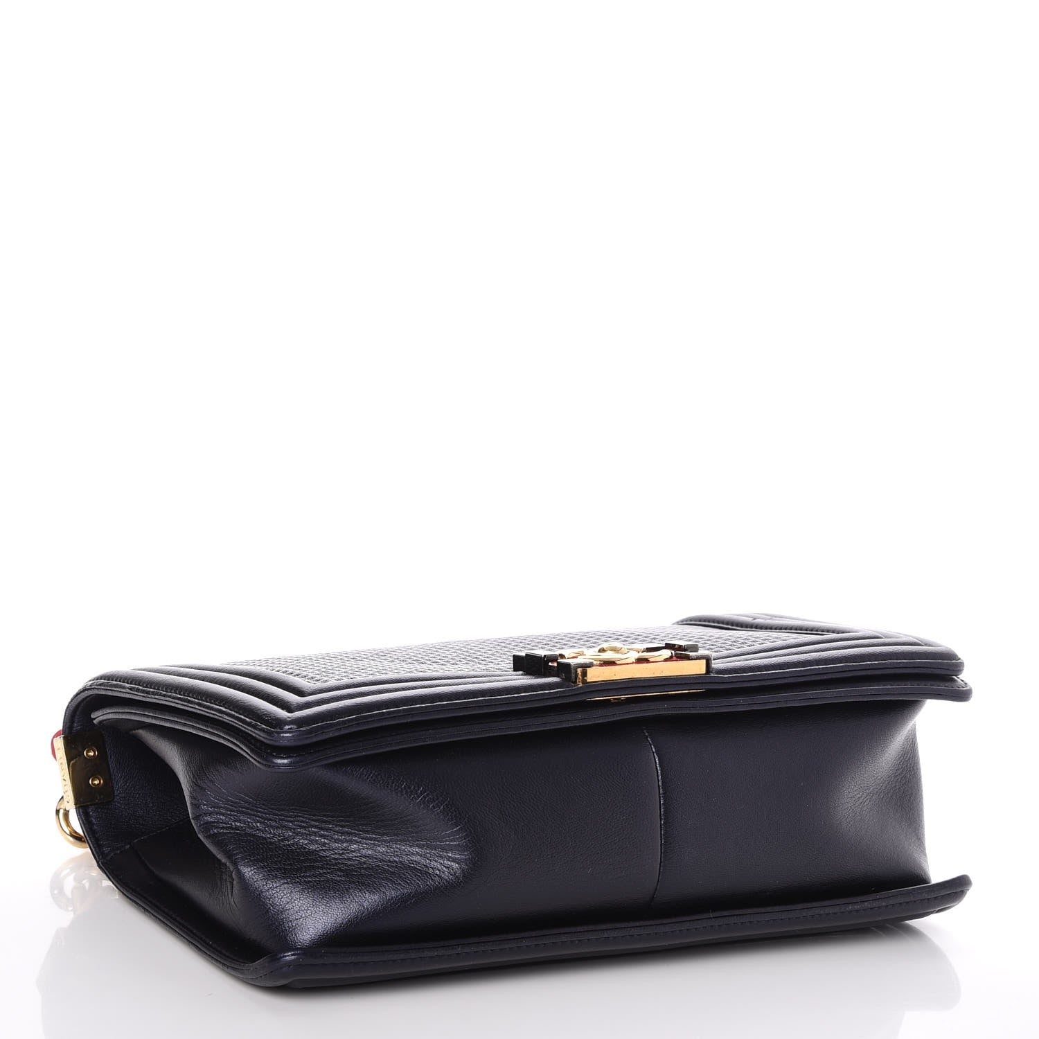 Chanel Lambskin Embossed Medium Boy Cube Flap Navy 4 of 8