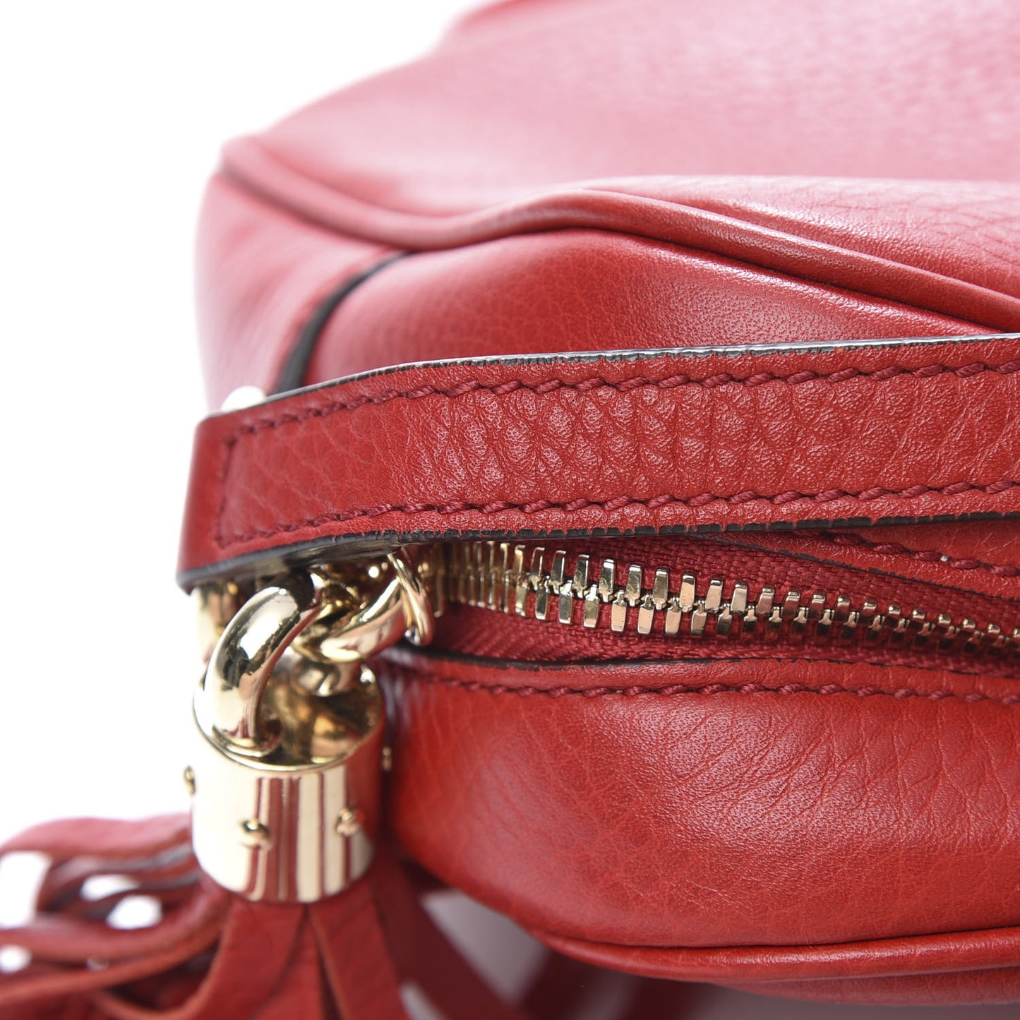 Pebbled Calfskin Small Soho Disco Bag Tabasco Red