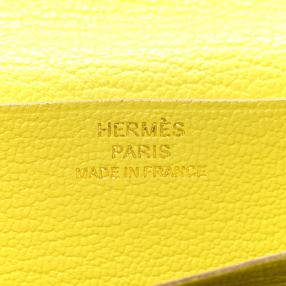 Hermes Chevre Mysore Bearn Gusset Wallet Lime 6 of 12