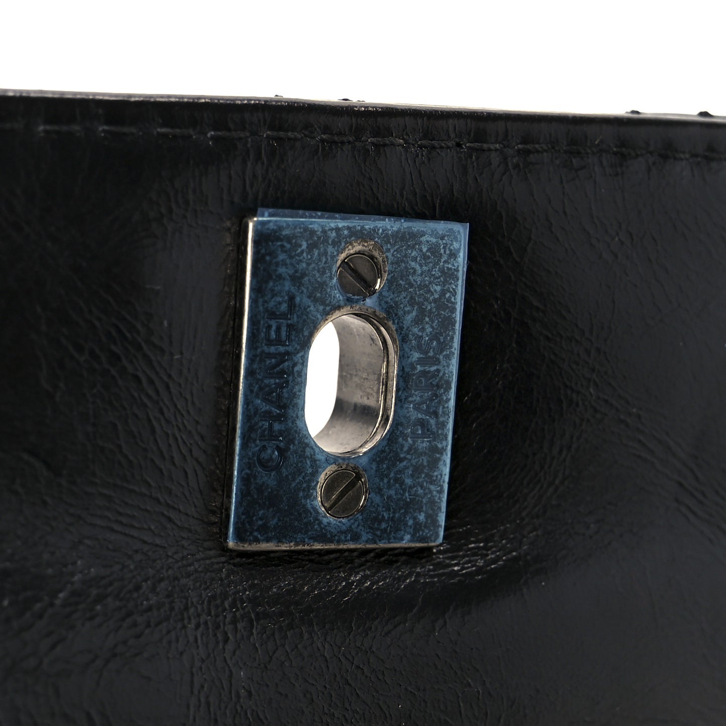 Glazed Calfskin Pilot Essentials Flap Black