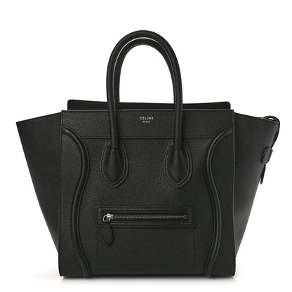 Celine Drummed Calfskin Mini Luggage Black 1 of 12