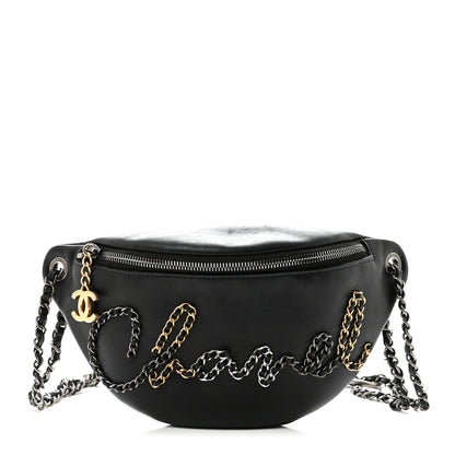 Chanel Calfskin Chain 20s Signe Waist Bag Black 1 of 13