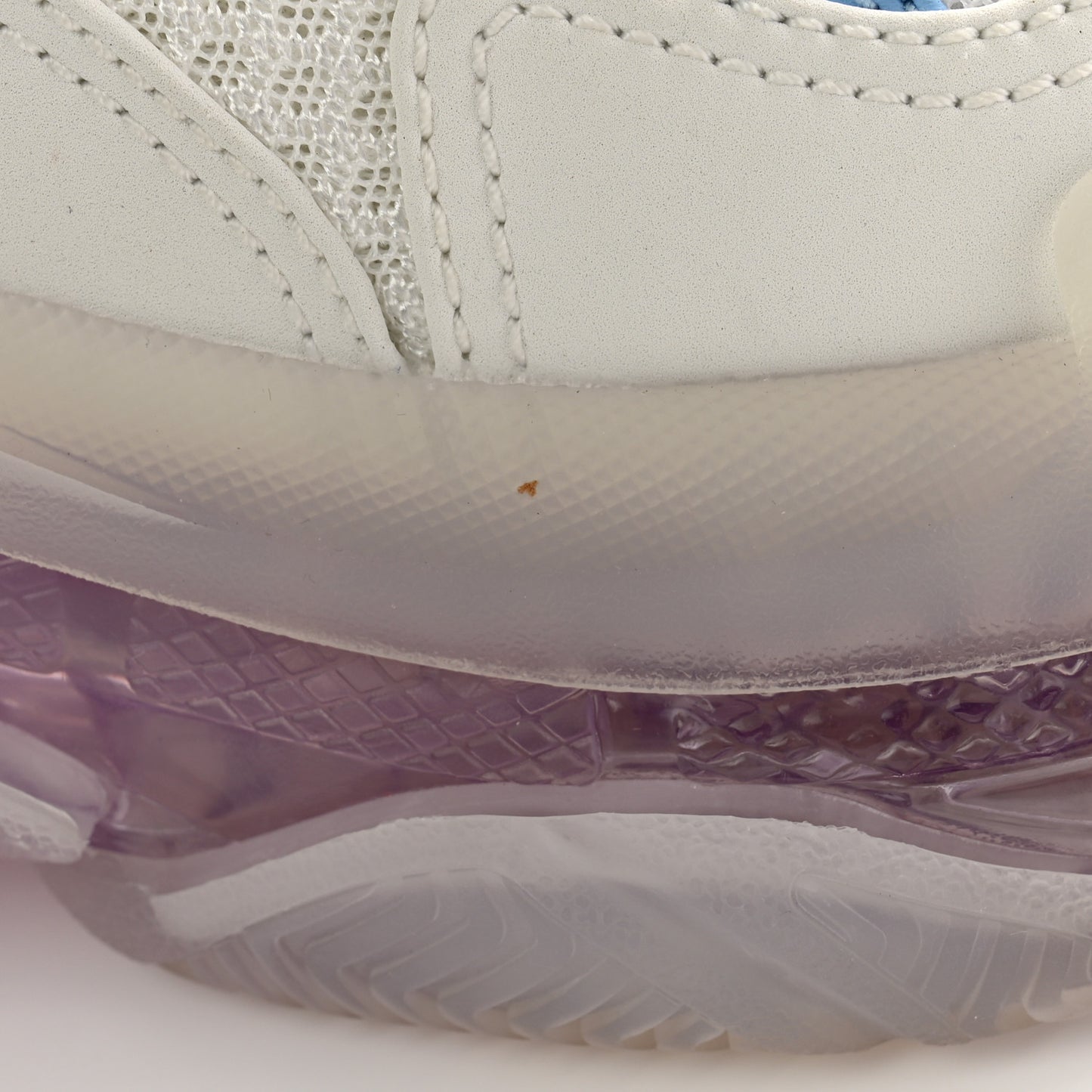 Fabric Mesh Clear Sole Womens Triple S Sneakers 38 Light Blue Grey Lilac White