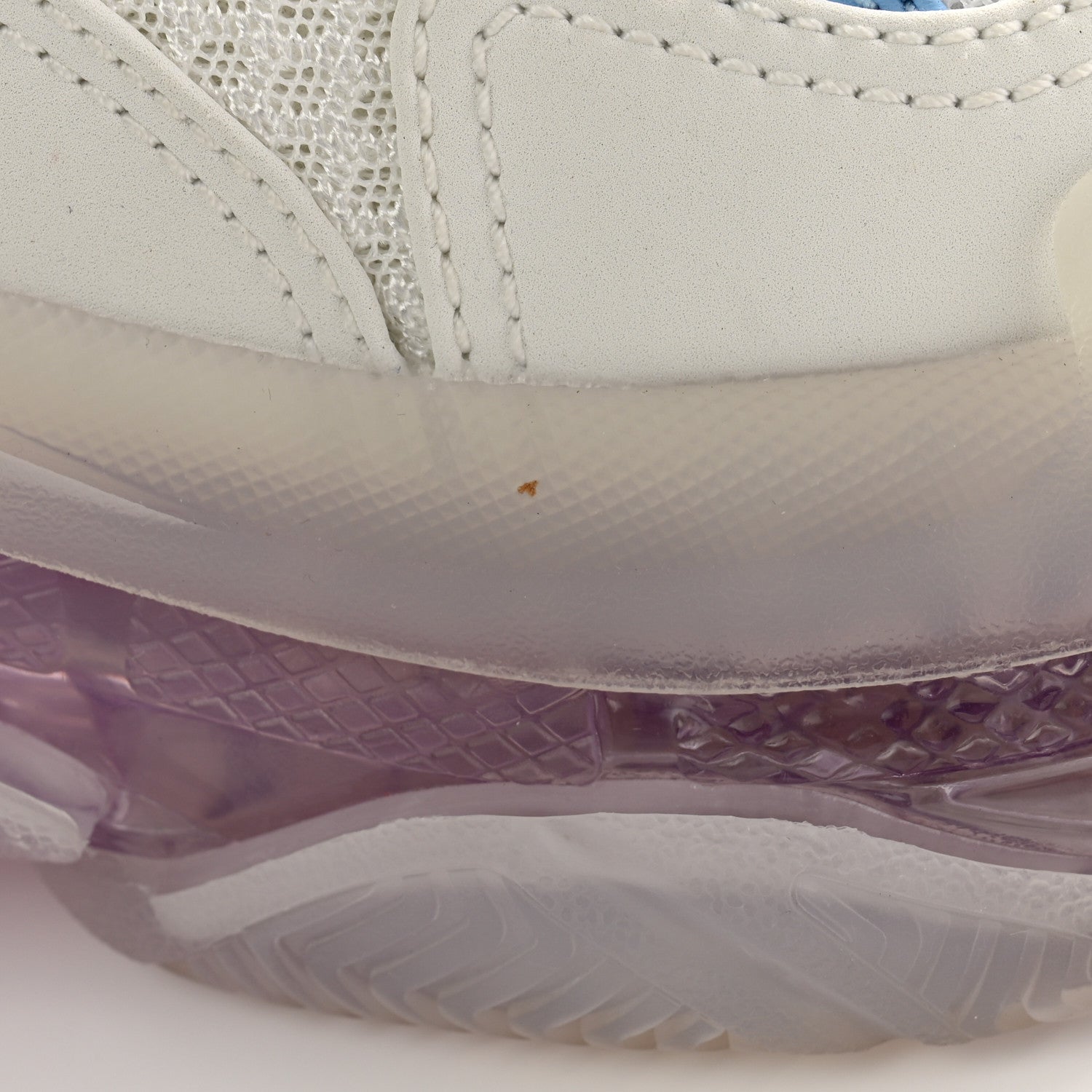 Balenciaga Fabric Mesh Clear Sole Womens Triple S Sneakers 38 Light Blue Grey Lilac White 9 of 10