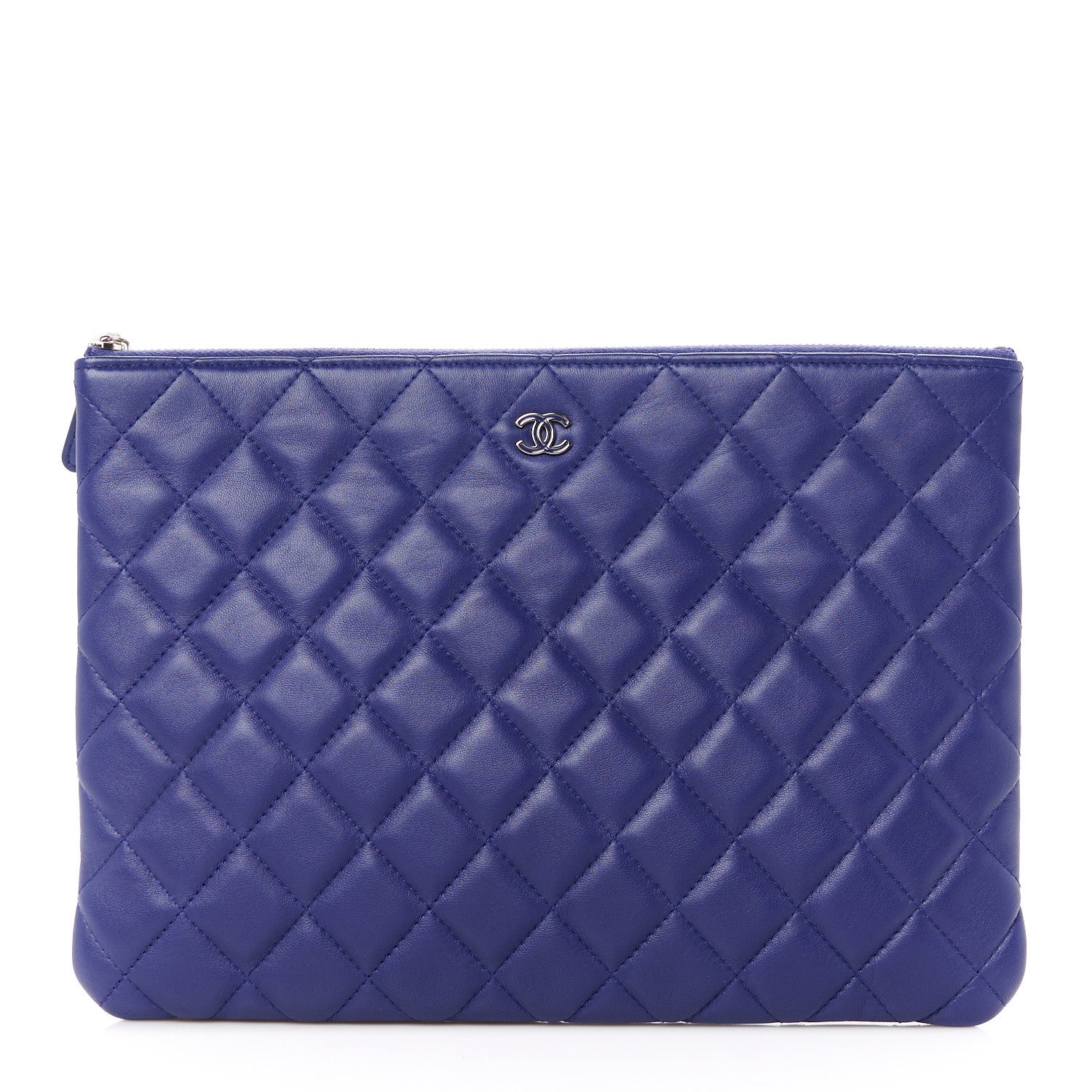 Chanel Lambskin Quilted Medium Cosmetic Case Purple 1 of 8