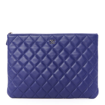 Chanel Lambskin Quilted Medium Cosmetic Case Purple 1 of 8