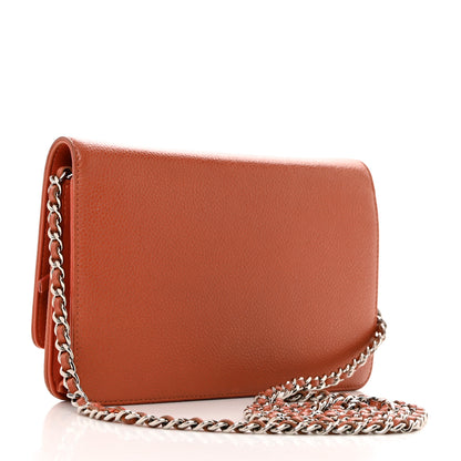 Chanel Caviar Timeless CC Wallet On Chain WOC Orange 2 of 11