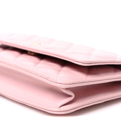 Chanel Caviar Quilted Wallet on Chain WOC Light Pink 11 of 12