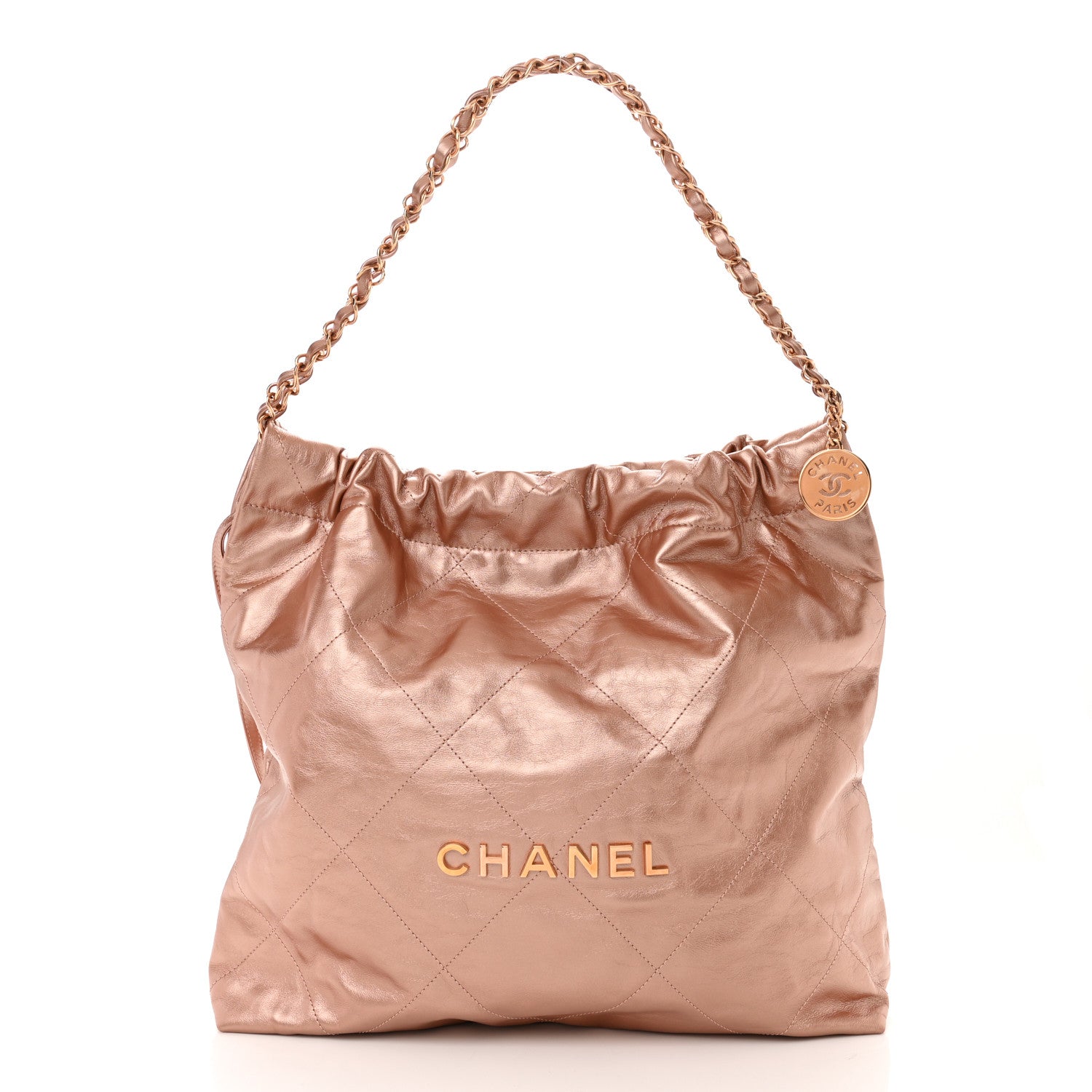 Chanel Metallic Calfskin Quilted Chanel 22 Copper 3 of 11