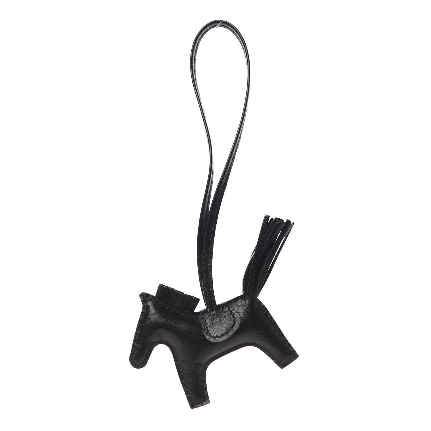 Hermes Milo Lambskin Grigri Rodeo Horse Bag Charm PM So Black 1 of 5