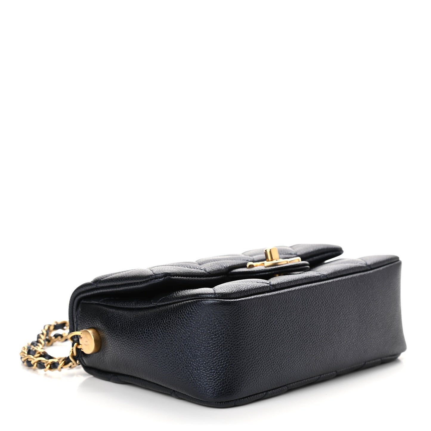 Iridescent Caviar Quilted Mini My Perfect Flap Black