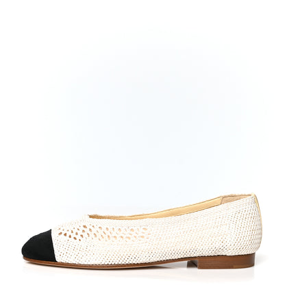 Chanel Crochet Cap Toe Ballerina Flats 38 Light Beige 1 of 10