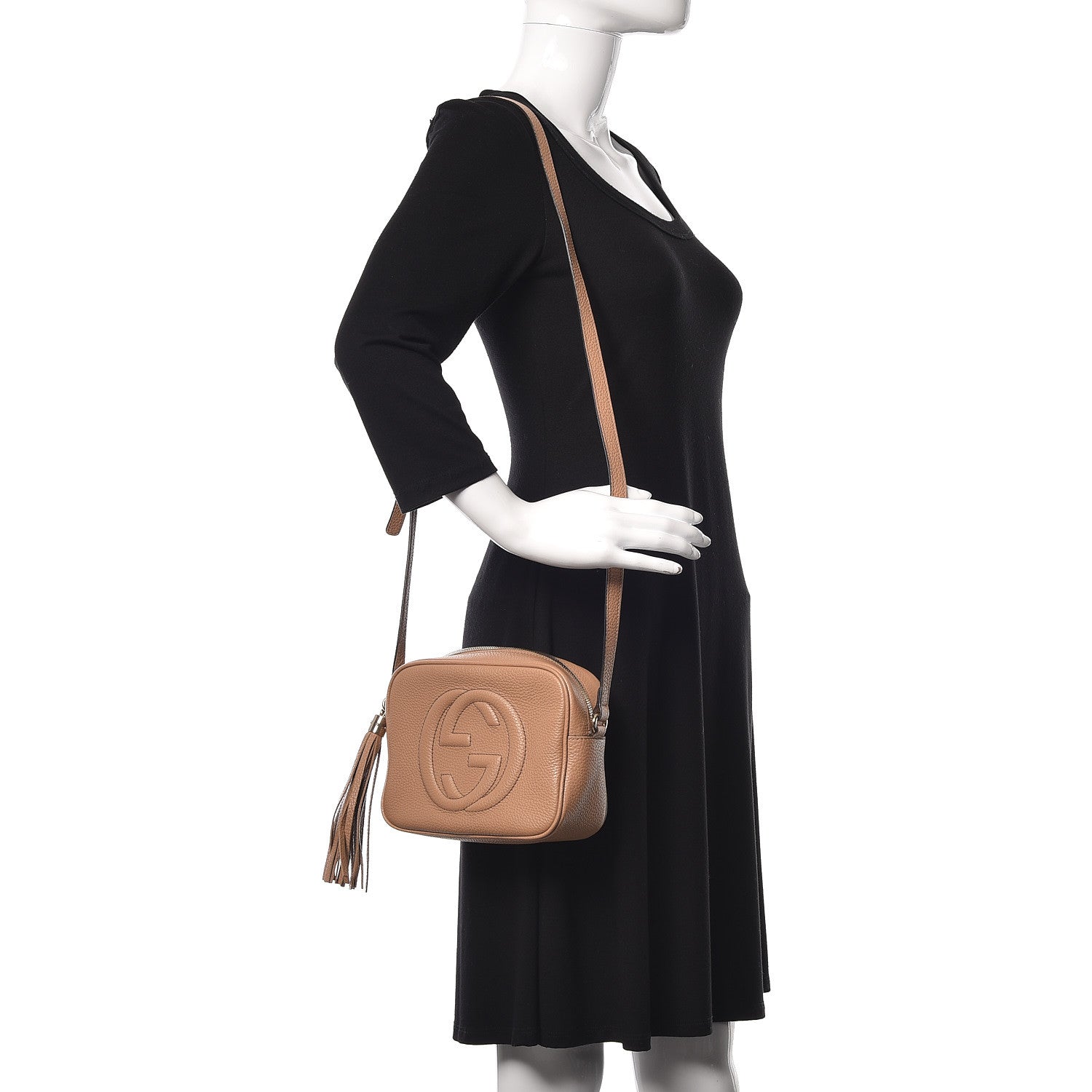 Gucci Pebbled Calfskin Small Soho Disco Bag Camelia 2 of 10