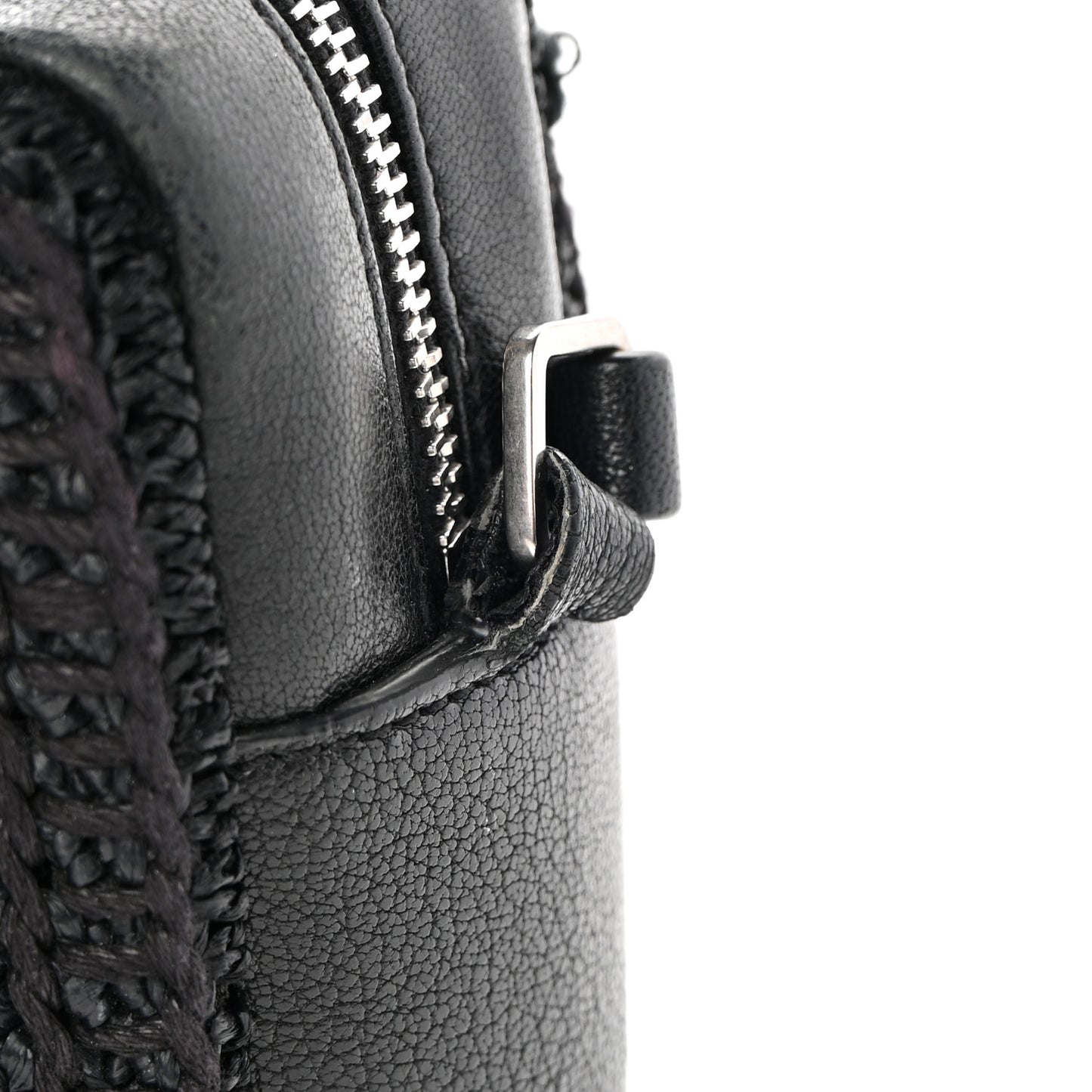Raffia Canvas Monogram Lou Camera Bag Black