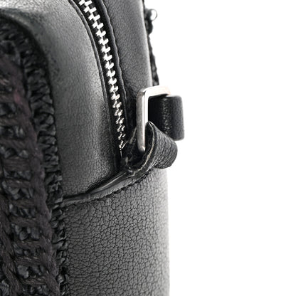 Saint Laurent Raffia Canvas Monogram Lou Camera Bag Black 13 of 15