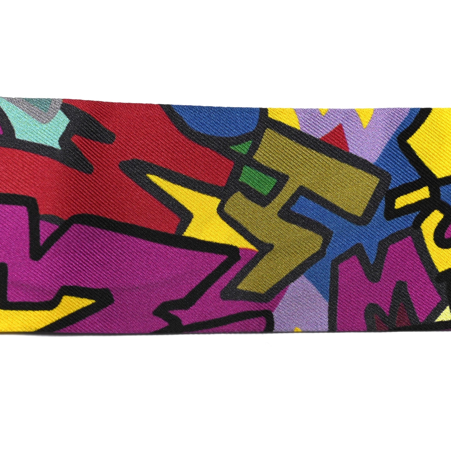 Silk Graff Graffiti Twilly Fuchsia Kaki Jaune