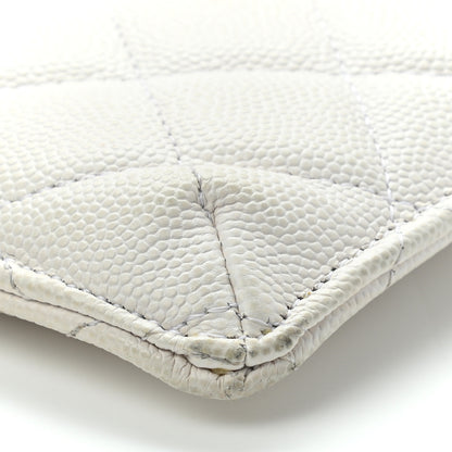Chanel Caviar Quilted Classic Flat Wallet Pouch White 8 of 17