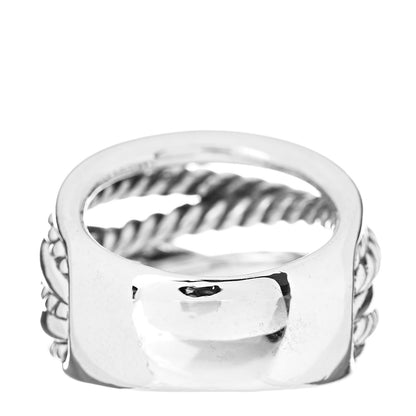 David Yurman Sterling Silver 15mm Narrow Crossover Cable Ring 53 6.25 3 of 4