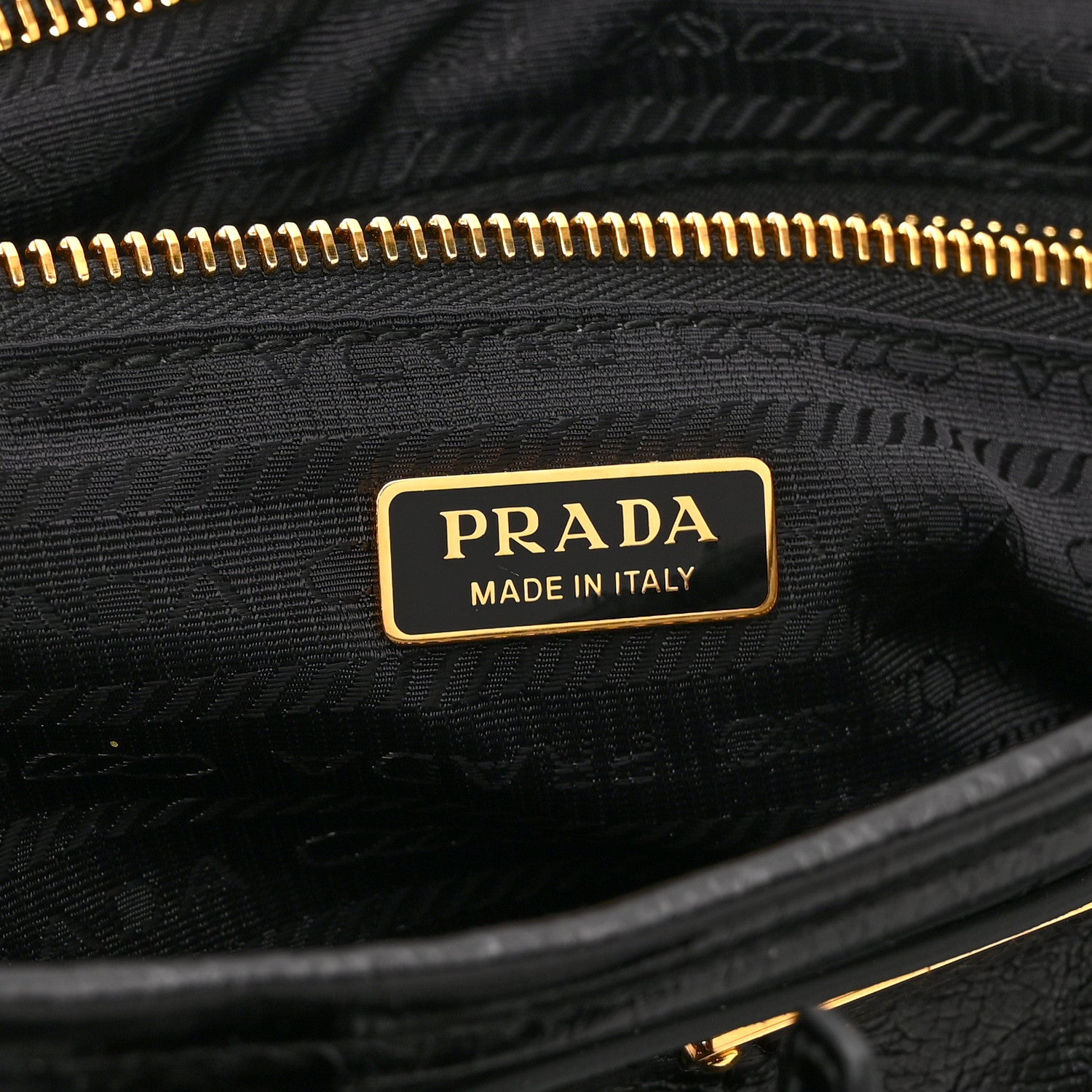 Prada Glossy Calfskin Triangle Medium Bonnie Shoulder Bag Black 6 of 10