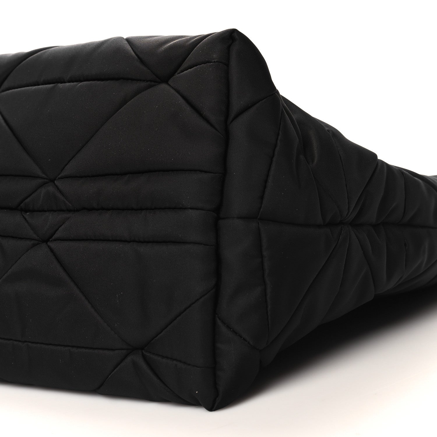 Prada Re-Nylon Nappa Triangle Quilted Padded Medium Double Handled Zip Tote Black 9 of 9