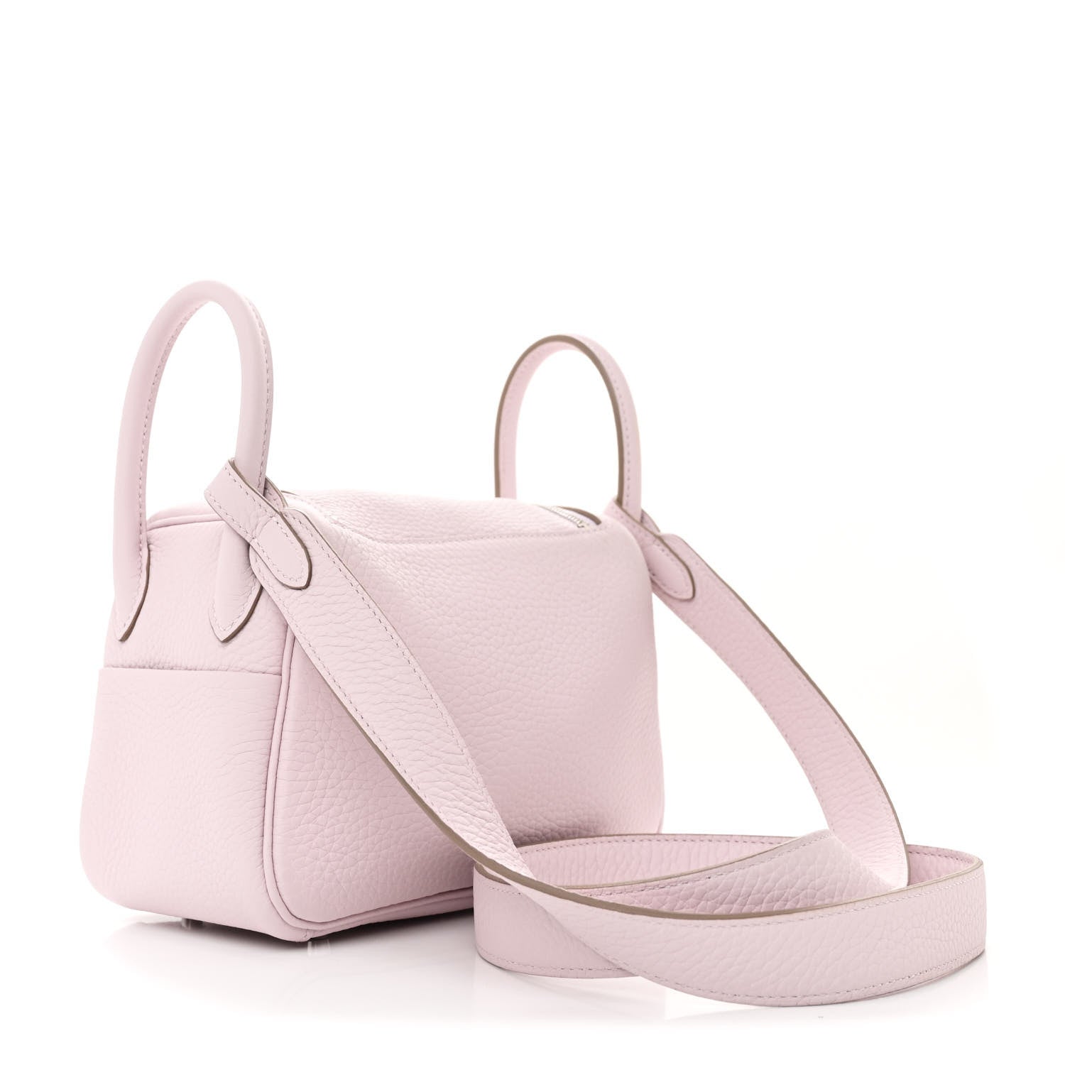 Hermes Taurillon Clemence Verso Mini Lindy 20 Mauve Pale Mushroom 3 of 11