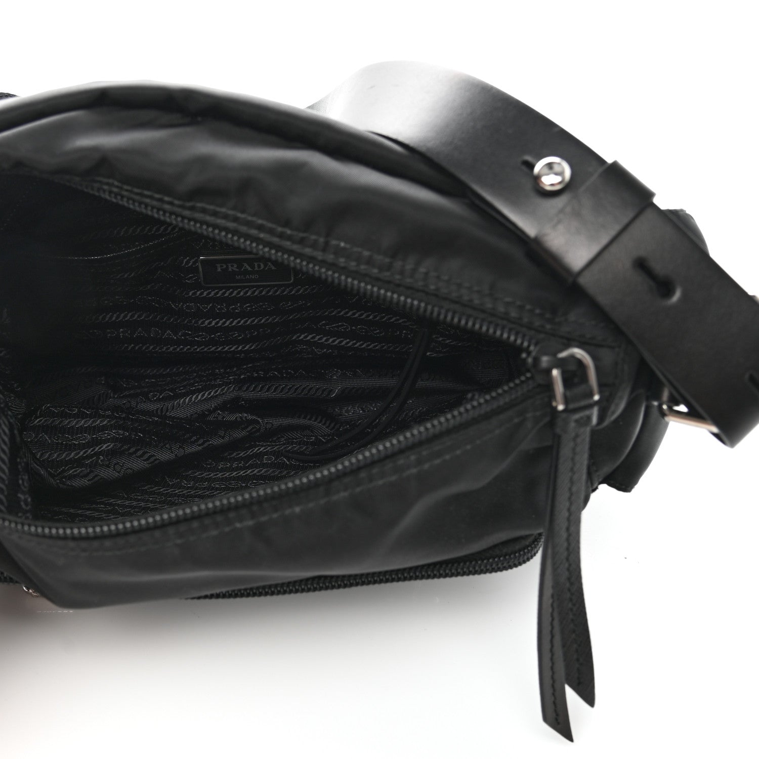 Prada Nylon New Vela Studded Messenger Black 5 of 13