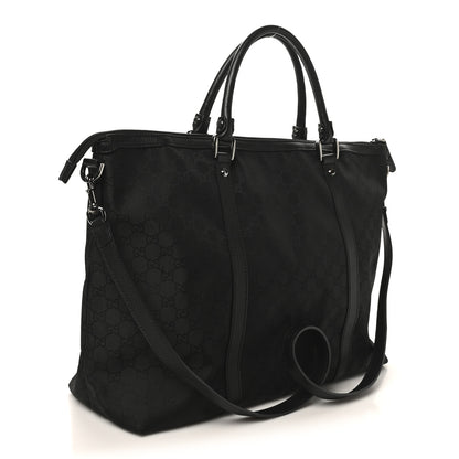 Gucci Nylon Monogram Medium GG Charm Dome Satchel Black 3 of 10