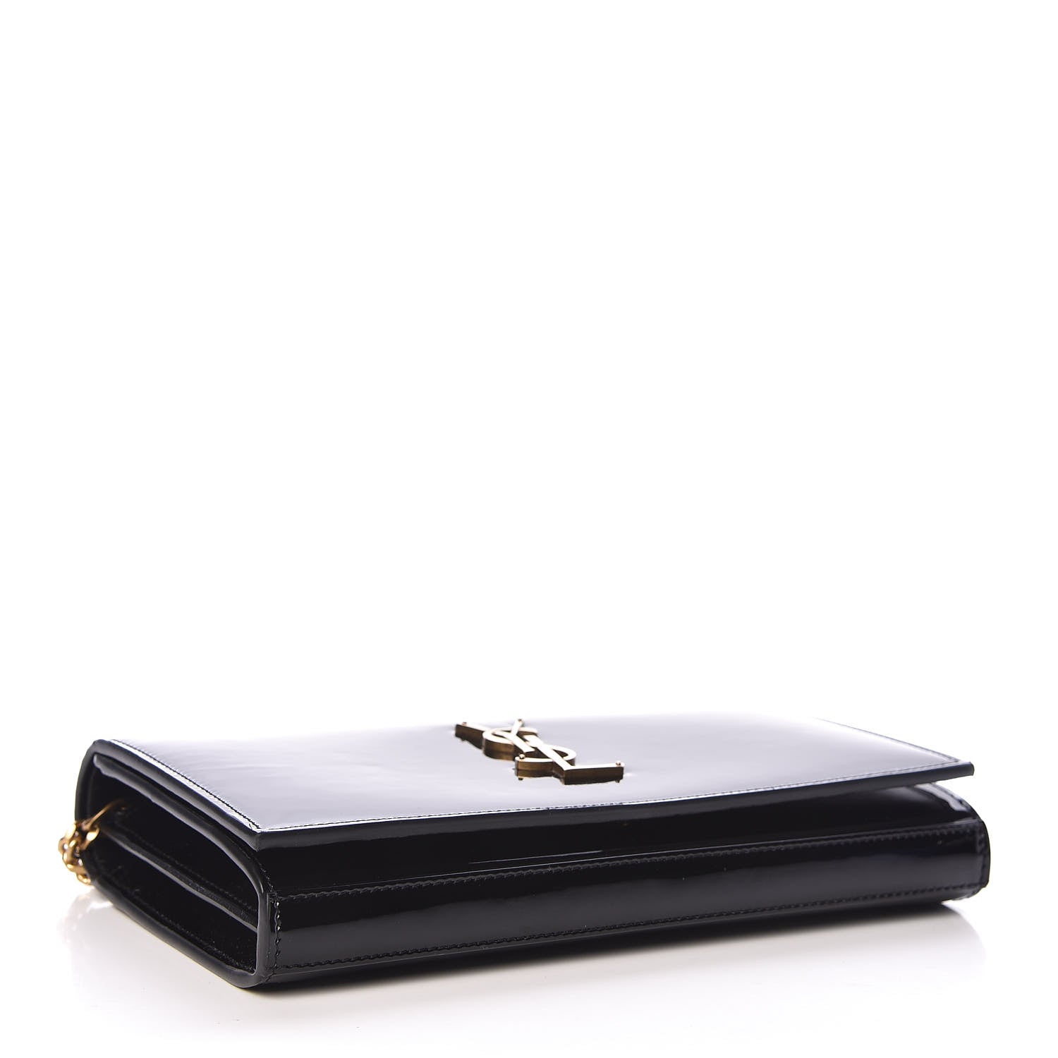 Saint Laurent Patent Calfskin Monogram Kate Wallet On Chain Black 4 of 9