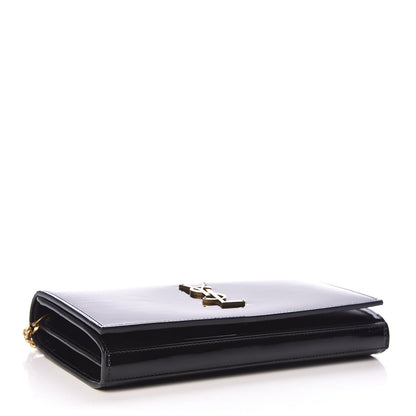 Saint Laurent Patent Calfskin Monogram Kate Wallet On Chain Black 4 of 9