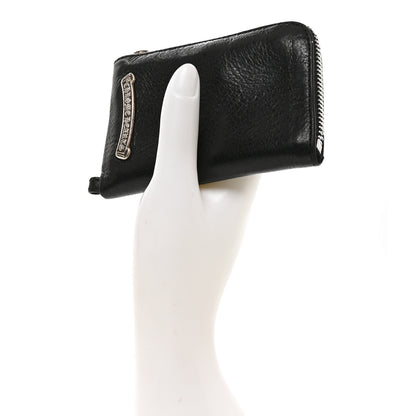 Chrome Hearts Heavy Weight Calfskin Cross Patch Zip Card Holder Wallet Black 2 of 6