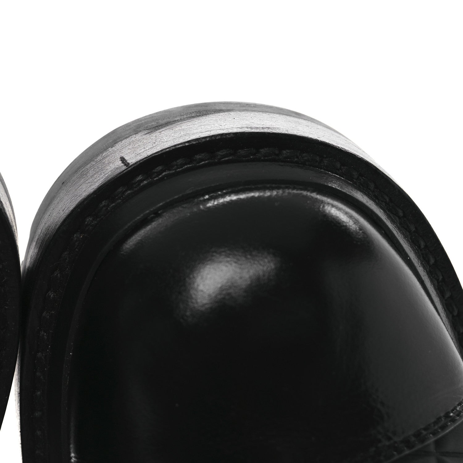 Chanel Shiny Calfskin Quilted Lace Up Combat Boots 38 Black 11 of 12