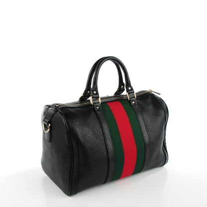 Gucci Calfskin Vintage Web Medium Boston Black 3 of 7