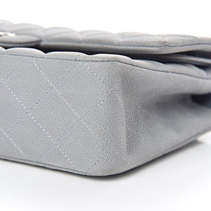 Chanel Iridescent Caviar Quilted Medium Double Flap Light Grey 6 of 11
