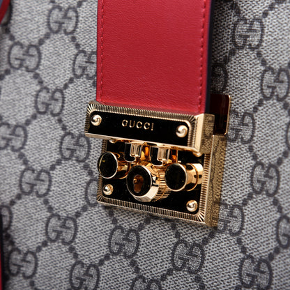 Gucci GG Supreme Monogram Medium Padlock Tote Hibiscus Red 15 of 17