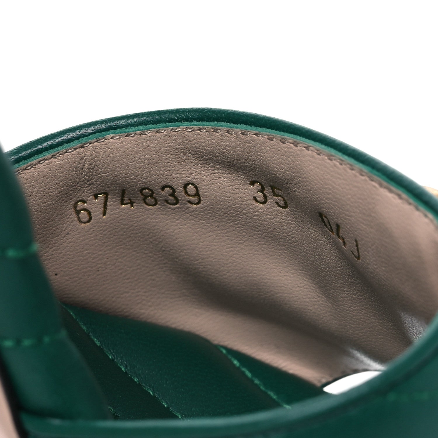 Gucci Nappa Matelasse GG Marmont 75mm Slide Sandals 35 Emerald 10 of 12