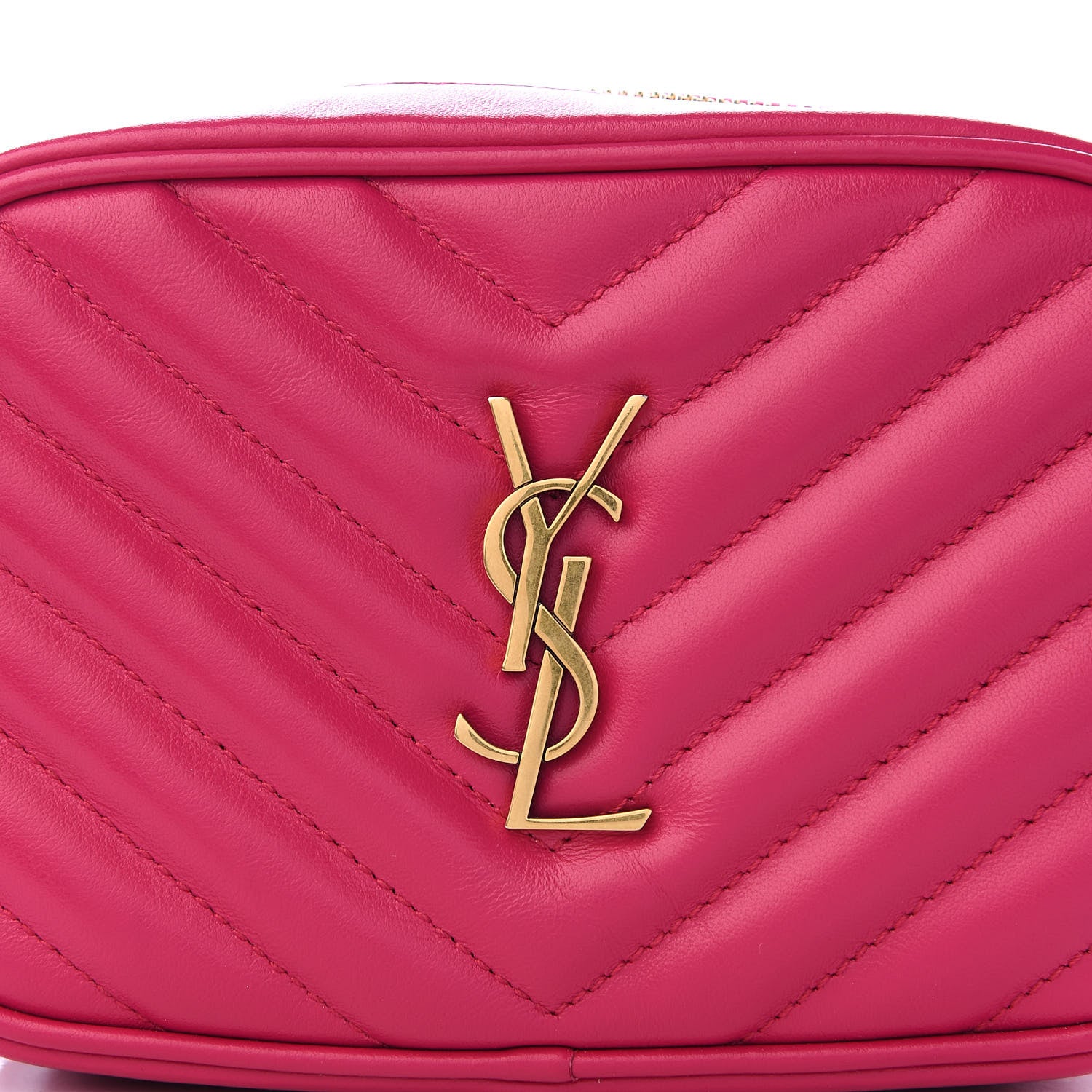 Saint Laurent Calfskin Matelasse Monogram Lou Belt Bag Bright Pink 8 of 8