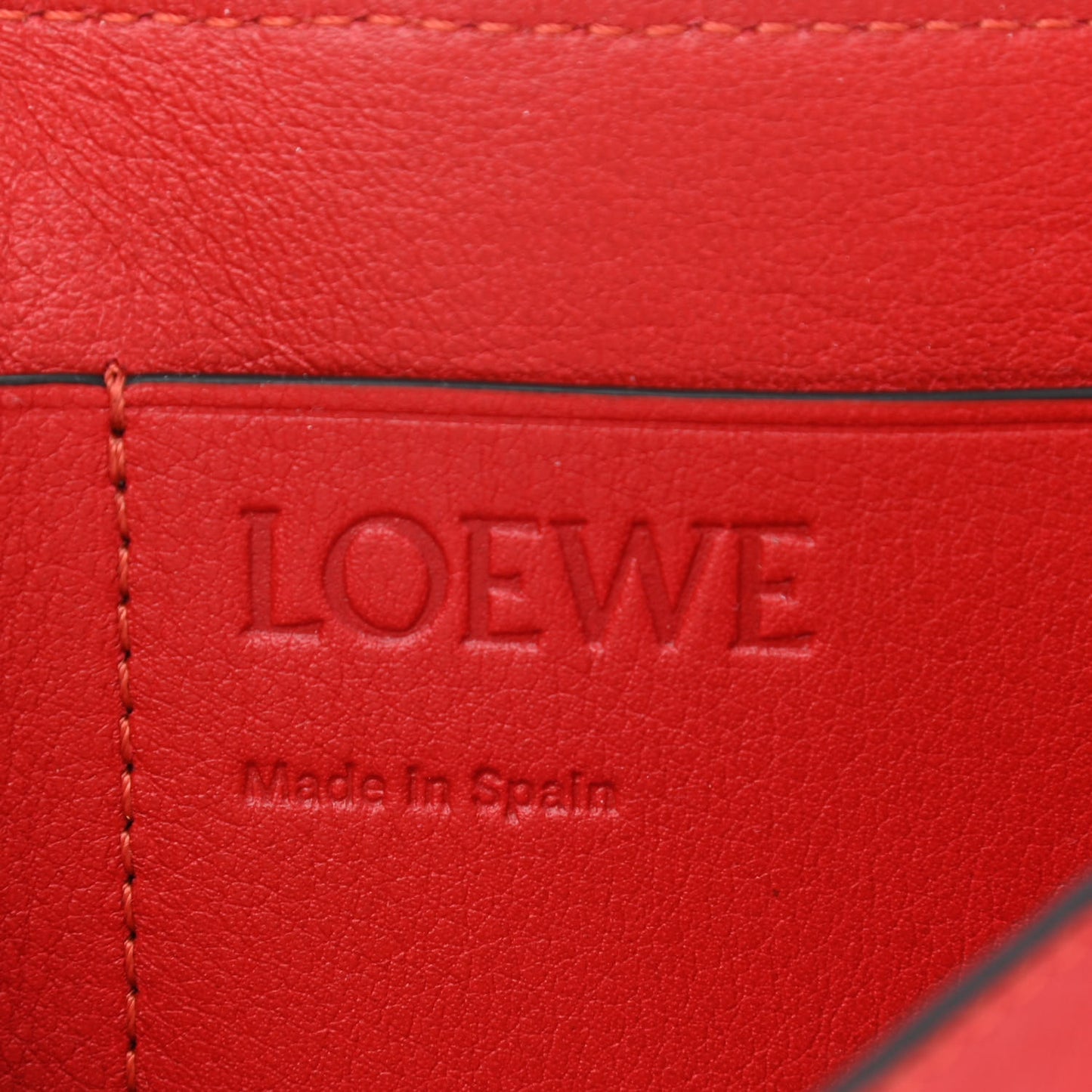 Calfskin Embossed Trifold Wallet Red