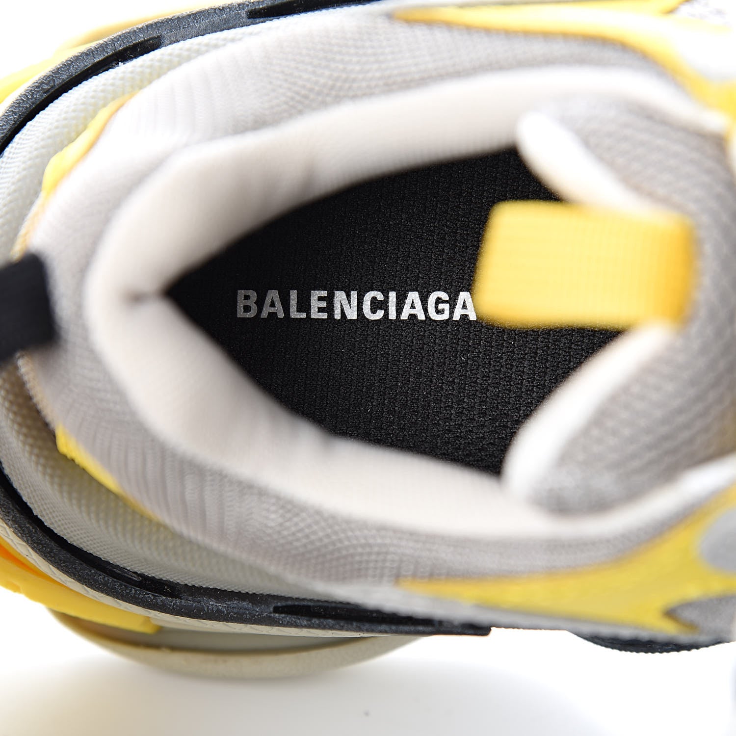 Balenciaga Fabric Mesh Womens Triple S Sneakers 37 Yellow Grey White 7 of 8