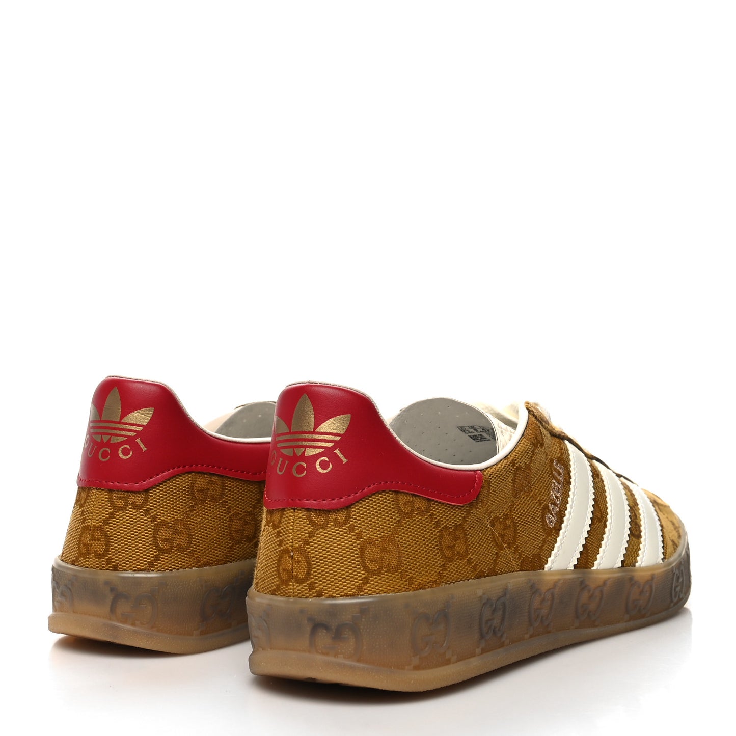 X ADIDAS Vintage GG Monogram Mens Gazelle Sneakers 9.5 Mid Natural Nut Off White