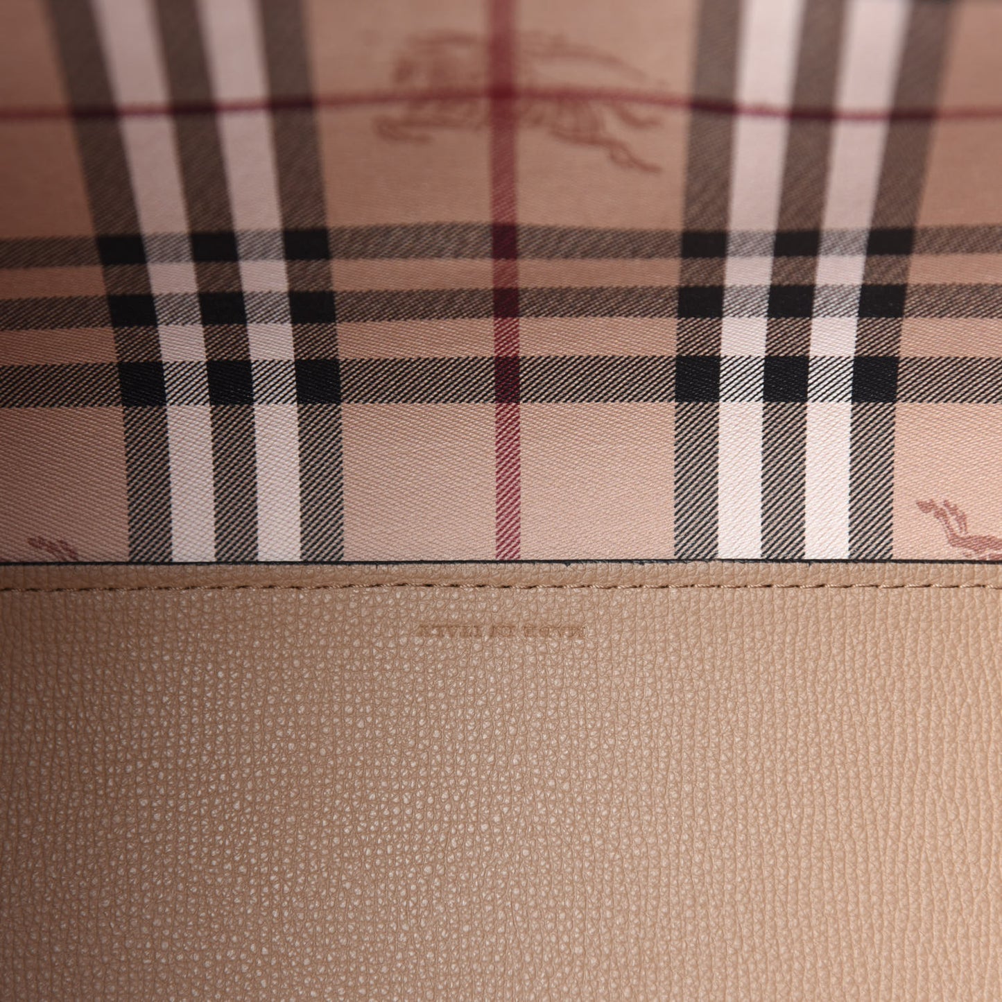 Grainy Calfskin Haymarket Check Medium Reversible Tote Camel