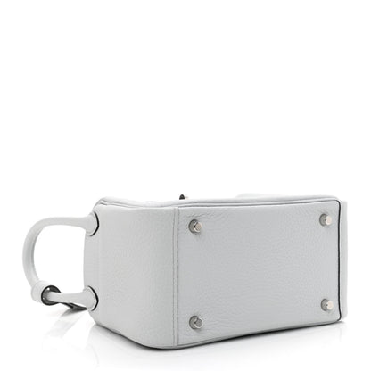 Hermes Taurillon Clemence Mini Lindy 20 Bleu Pale 4 of 11