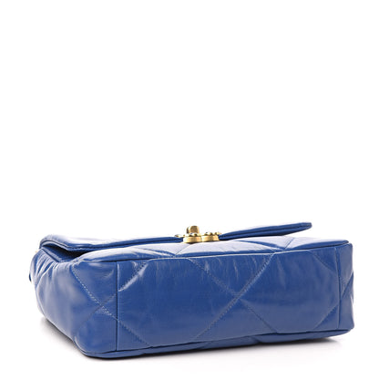 Chanel Goatskin Quilted Medium 19 Flap Dark Blue 4 of 10