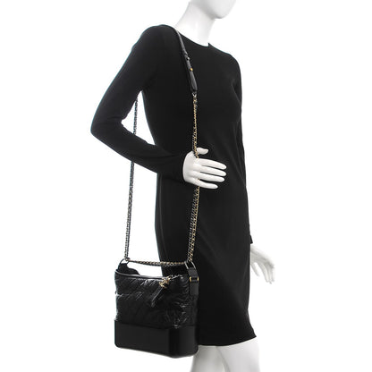 Chanel Aged Calfskin Quilted Medium Gabrielle Hobo Black 3 of 10